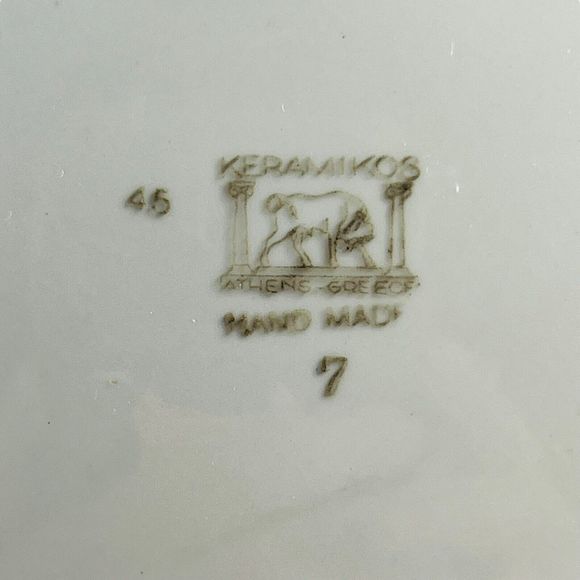 Keramikos Athens Greece Stag Handmade Wall Decor 6" Plate Vintage Display Decor - Picture 4 of 10